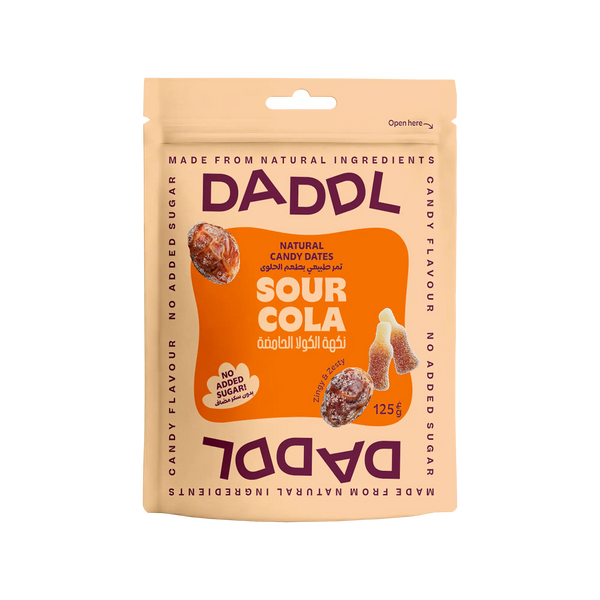 Daddl Sour Cola date candy 125g front packaging