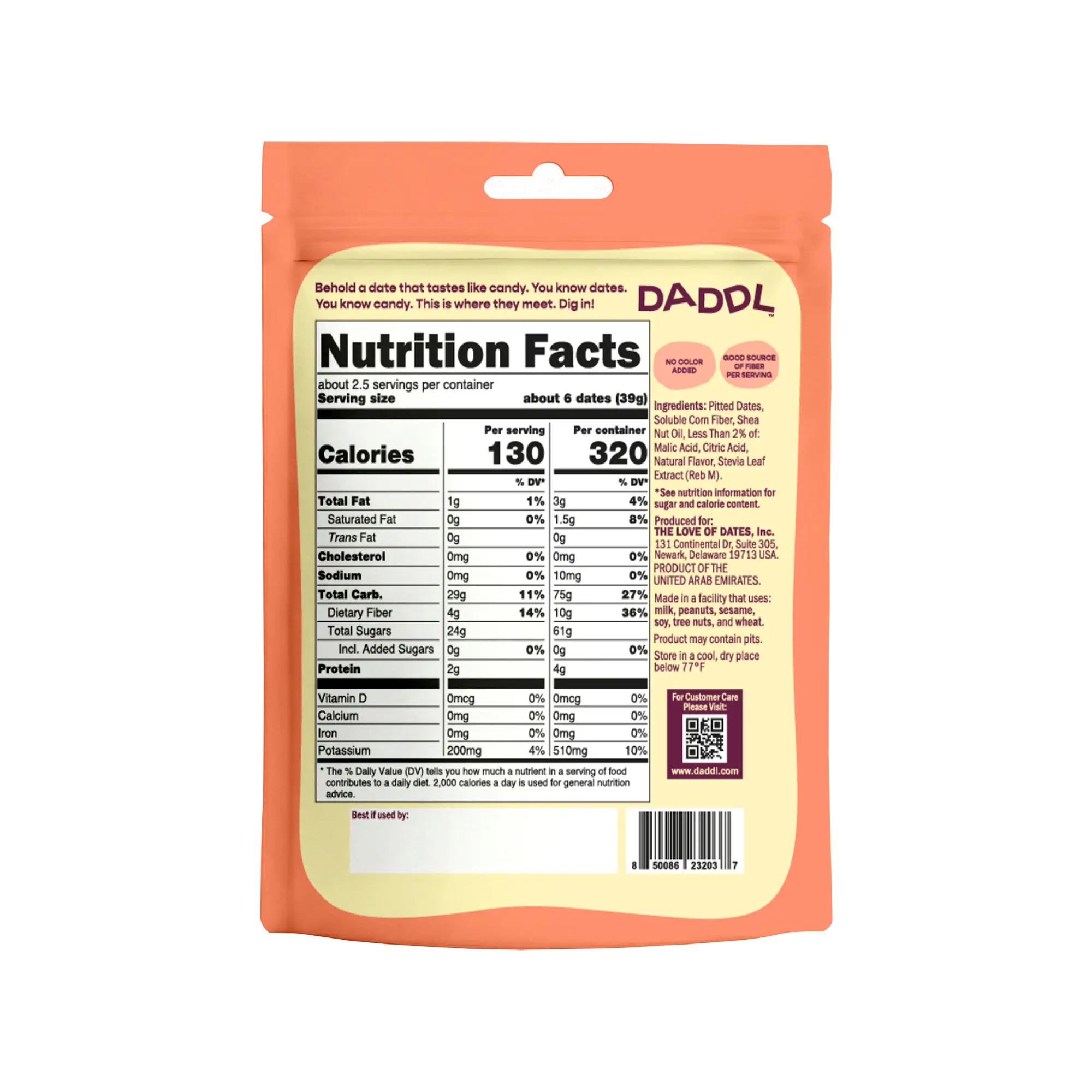 Sweet Peach Candy Dates - 3.53 oz