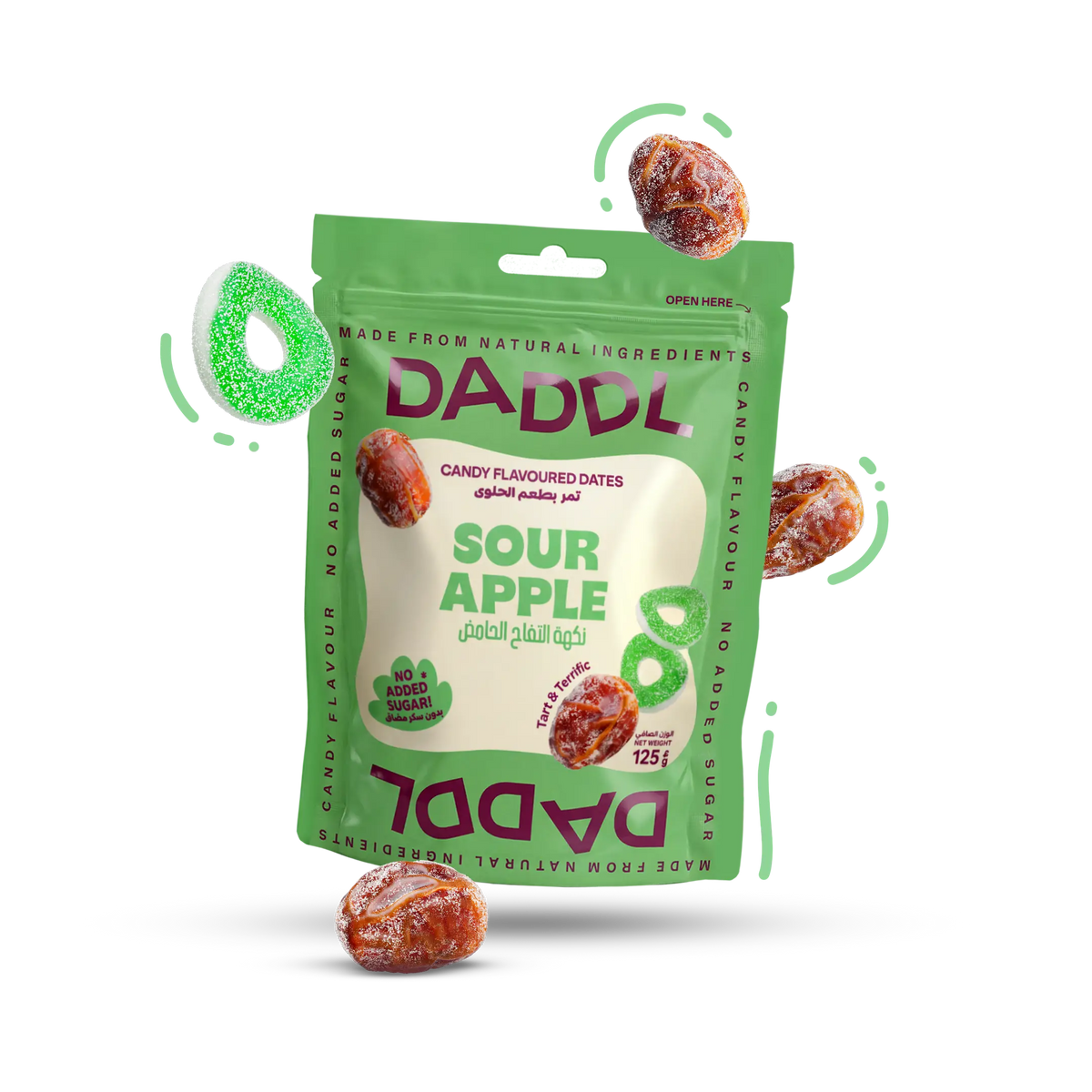 Sour Apple Candy Dates - 125g