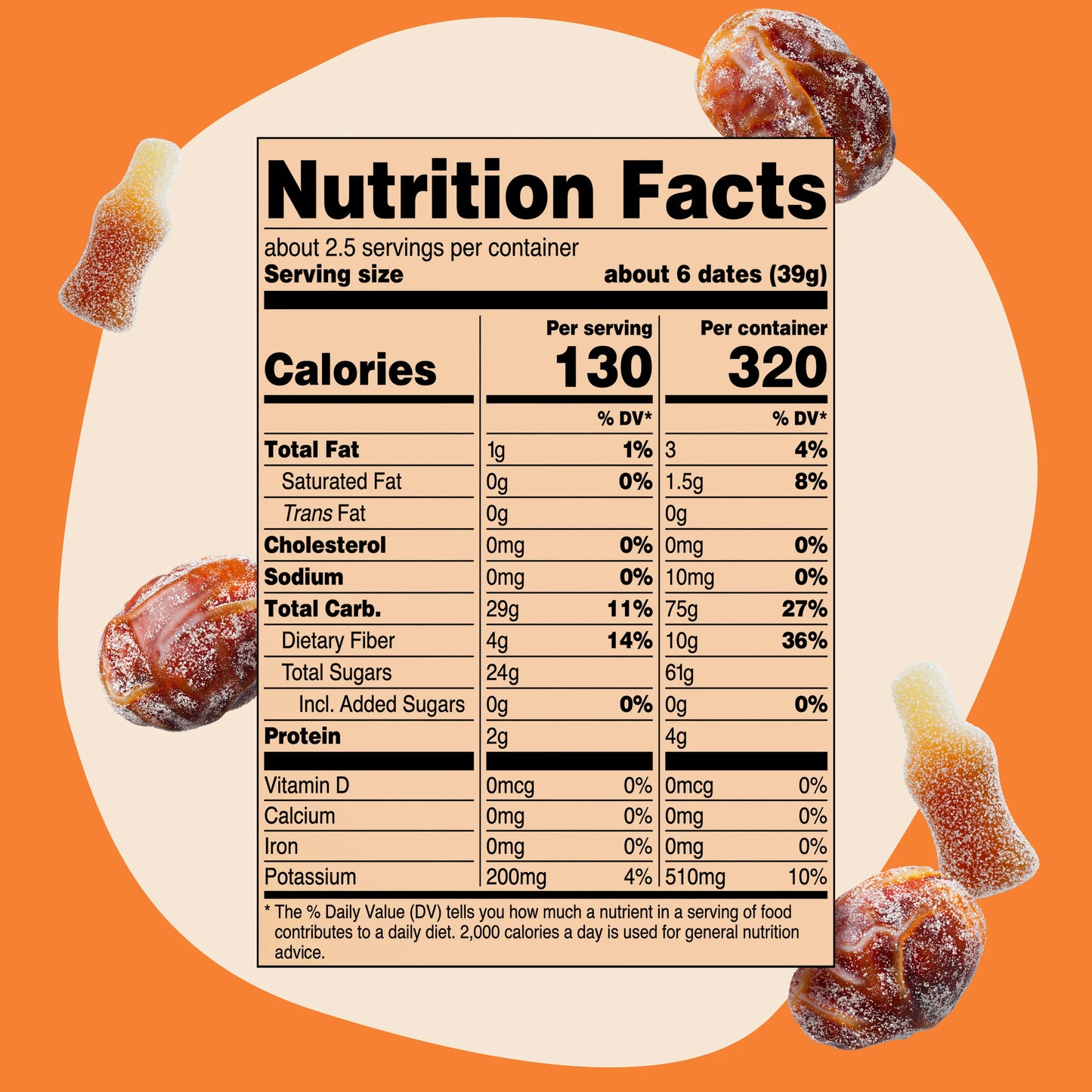 Sour Cola Candy Dates - 3.53 oz