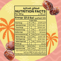 Daddl Sweet Peach date candy nutrition facts label
