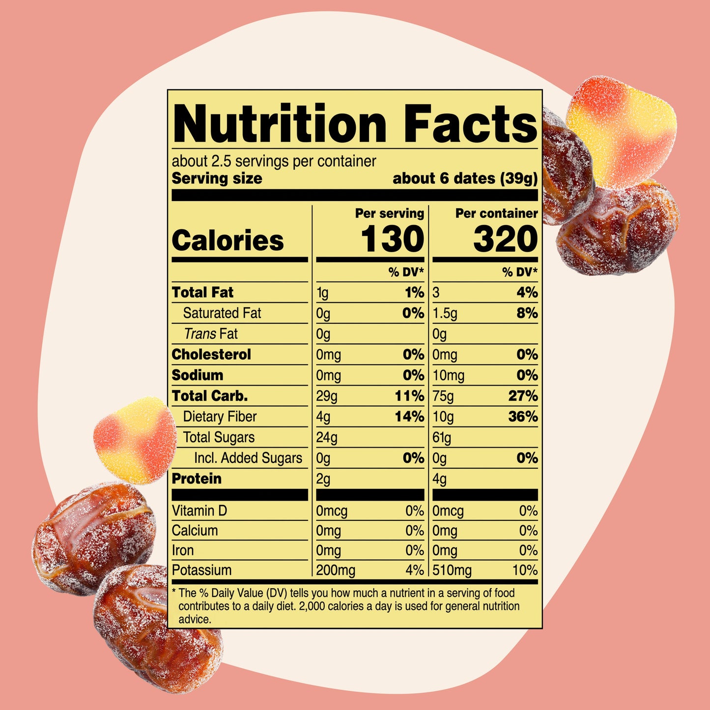 Sweet Peach Candy Dates - 3.53 oz