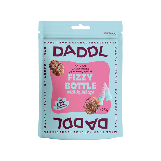 Daddl Fizzy Bottle date candy 125g front packaging