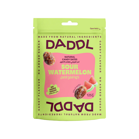 Daddl Sour Watermelon date candy 125g front packaging